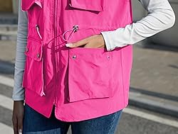 PESION Womens Utility Vest Lightweight Windproof