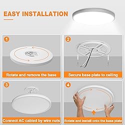 LMP 15.8Inch Flush Mount Ceiling Light 36W, 3CCT