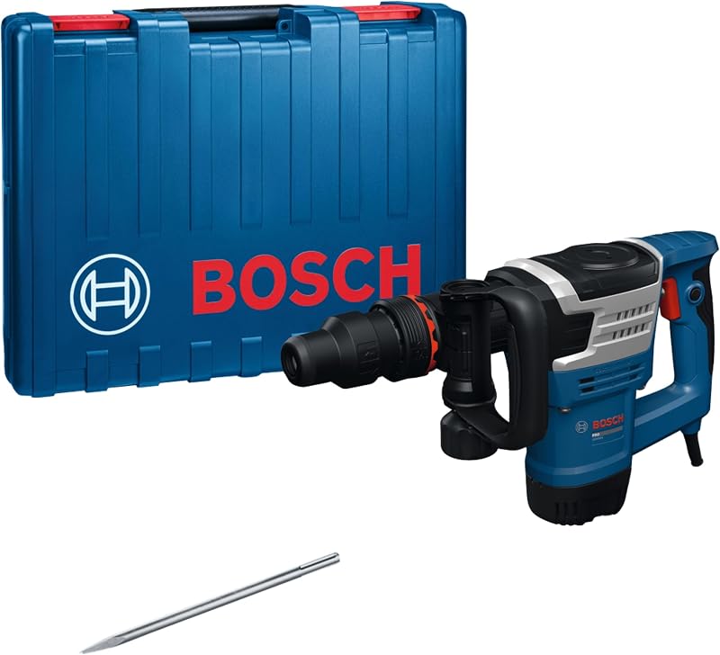 Bosch PRO Martello demolitore a filo GSH5MX (incl. scalpello appuntito SDS MAX da 280 mm, impugnatura dritta ausiliaria, valigetta)