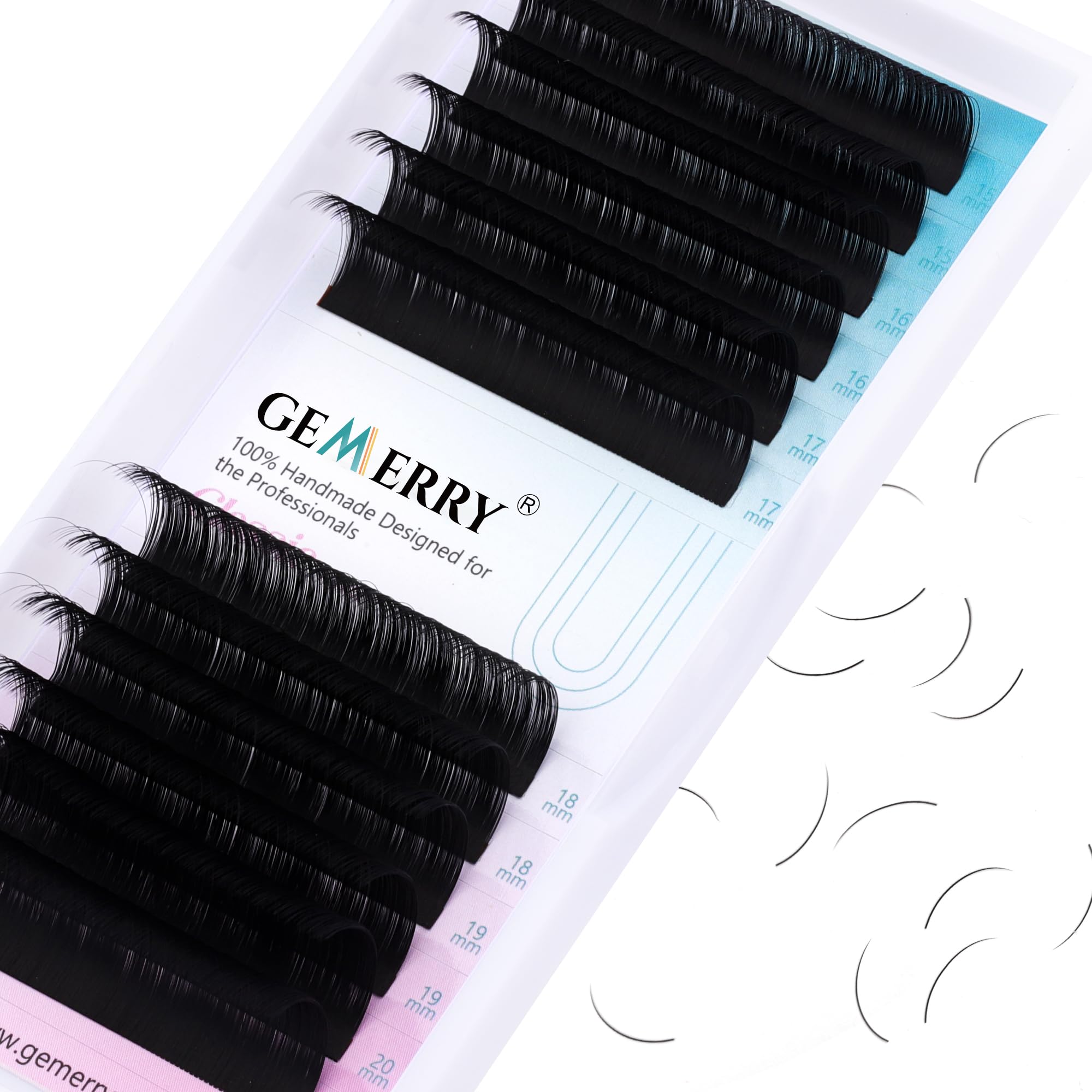 15-20mm Mix 1:1 Classic Individual Eyelash Extensions Russian Long Lashes -0.05mm D curl- Knot Free Falses Eyelashes Single Lash by GEMERRY (0.05-D curl- 15-20mm mix)