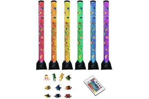 Lightahead Extra Large 4FT LED Bubble Fake Fish Tube – Sensory Aquarium Lamp with 10 Floating Fish & 20 Color Effects – Calming Light for Autism, ADHD, Stress & Anxiety Relief