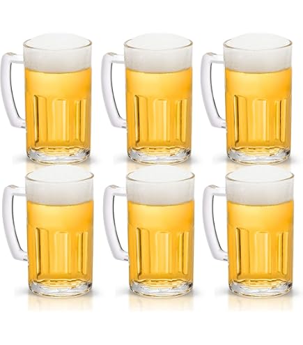 Amazon.com | Anchor Hocking Glass 20-oz Beer Mug, Clear, Set of 6: Anchor  Hocking Beer: Beer Mugs & Steins