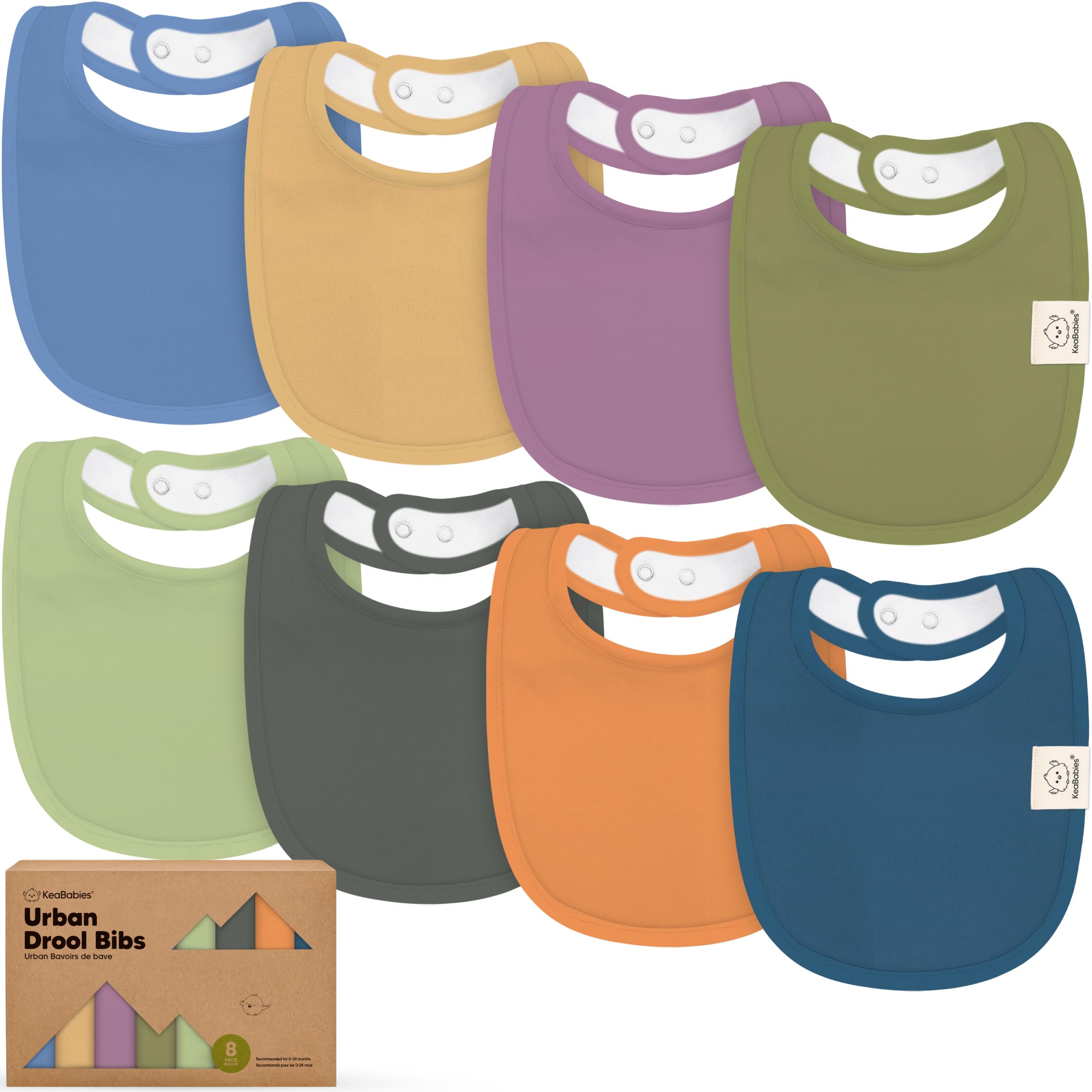 Photo 1 of 8-Pack Organic Baby Bibs for Boys, Girls - Soft Cotton Drooling and Teething Bibs for Baby Girl & Boy, Extra Absorbent, Easy to Clean & Put On for Toddler, Newborn, Infant 0-24 Months (Cruise)