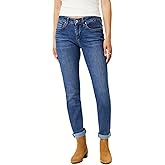 Mavi Women’s Emma Slim Leg mid Rise Jeans for Women Boyfriend Jeans – Stretchy Straight Leg Jeans for Women