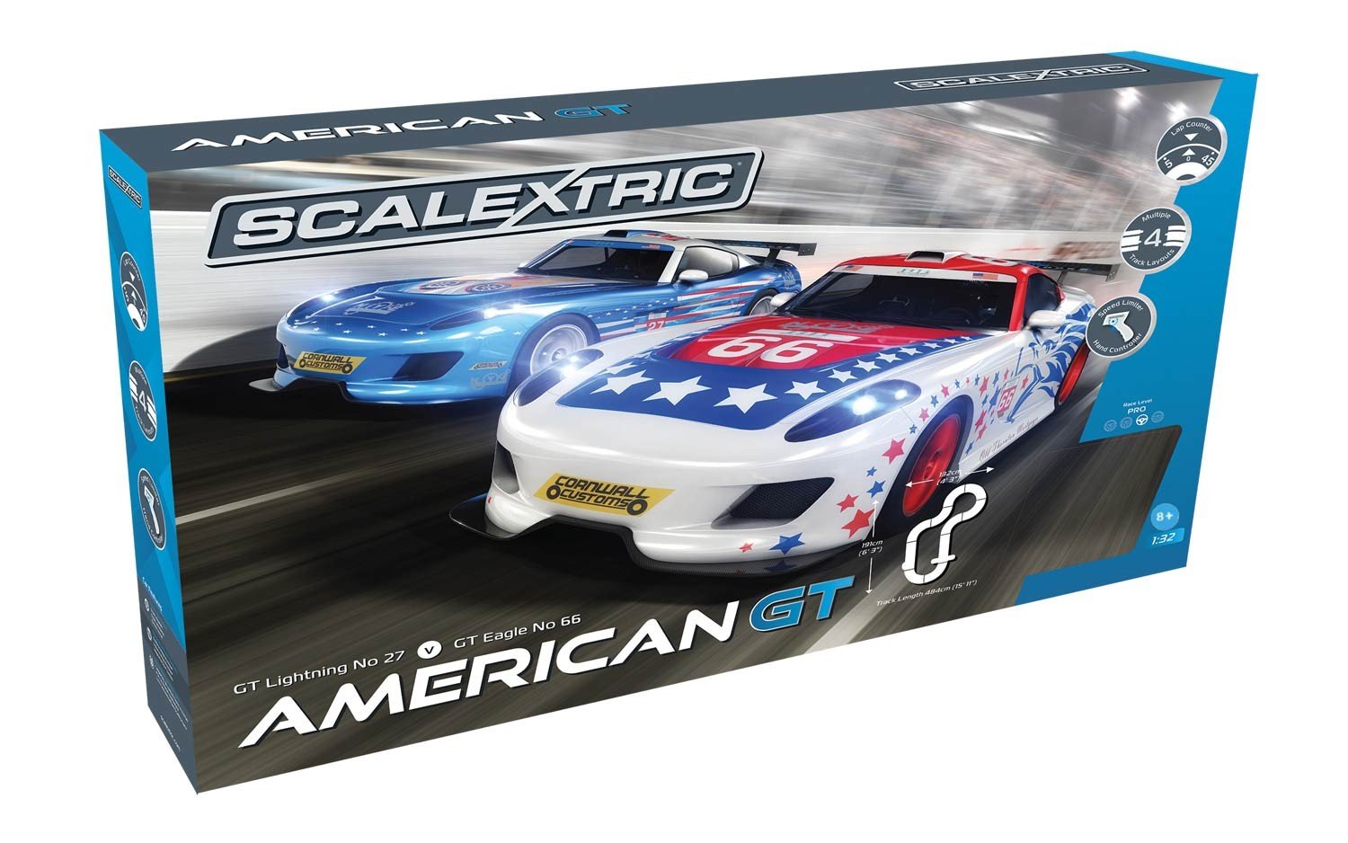 Amazon.com: Scalextric America GT 1:32 Slot Car Race Track C1361T Playset:  Toys & Games