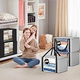 KURNI Storage Bags Clothes 6 Pack Grey 90L 3 Sided Zipper with Lid view 7