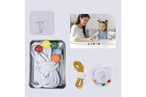 LIPAUX Eye Training String, Vision Convergence Training Tool Set with 5 Matte Beads 10 Foot Thicker Rope, Tape Measure and Hook, Train Vision Convergence Insufficiency Tool for Focus & Athletic Performance