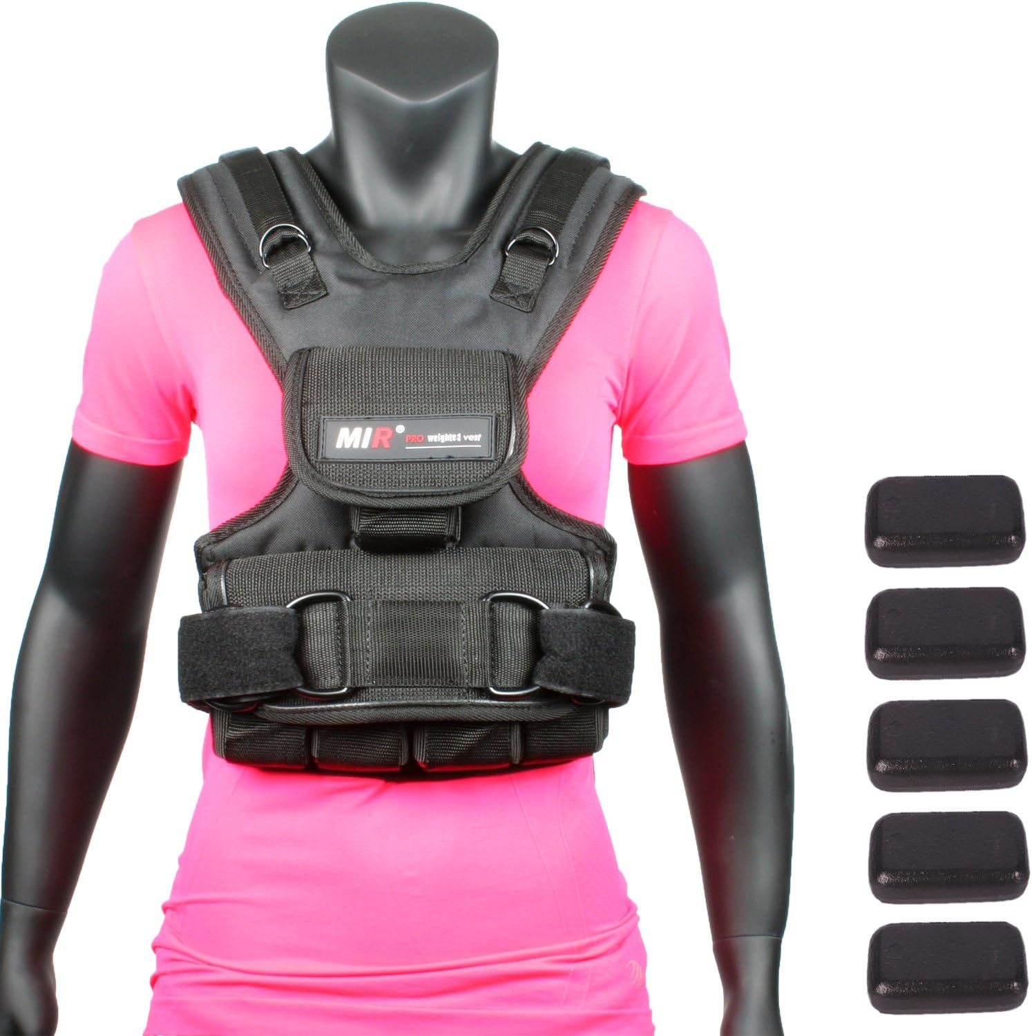 miR 30lbs Women Adjustable Weighted Vest,Black