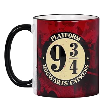 Tasse Harry Potter Quai 9 34 Poudlard Express Céramique Imprimée Sur Tout Le Contour Rouge