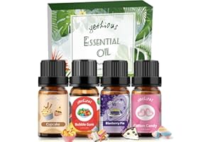yethious Cupcake Fragrance Oil - 10ML 4PCS Cupcake, Cotton Candy, Bubble Gum and Blueberry Pie Set