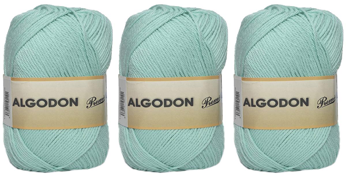 Yarn Ball of Premium Cotton 100% Cotton Perfect for DIY and Hand Knitting (Green Water Color 100 g, Approx. 220 Meters Pack of 3 pcs)