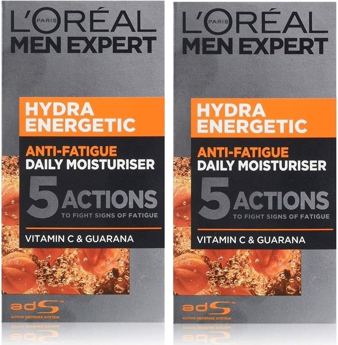 L'Oreal Paris Men Expert Hydra Energetic, Anti-Fatigue Moisturiser for Men 50 ml 2 Pack, 50 ml (Pack of 2)