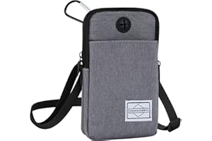 HOTEMIA Cell Phone Purse Waist Pack Bag Travel Crossbody Bag Wristband Sport Armband Wallet with Removable Shoulder Strap (Light Grey)