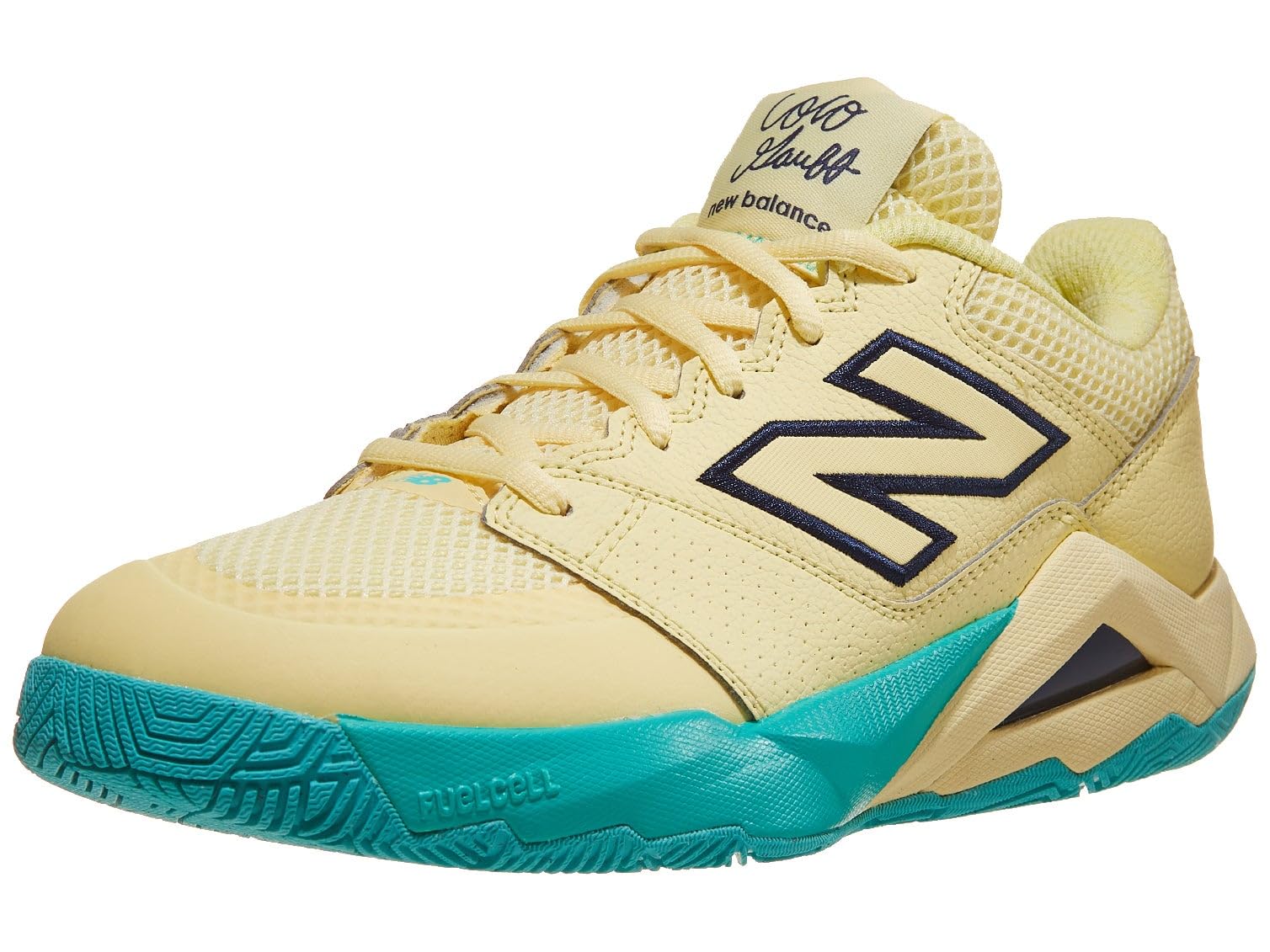 New Balance Women’s FuelCell Delray V2 Tennis Shoe, Parchment/Nb Navy, 12 M