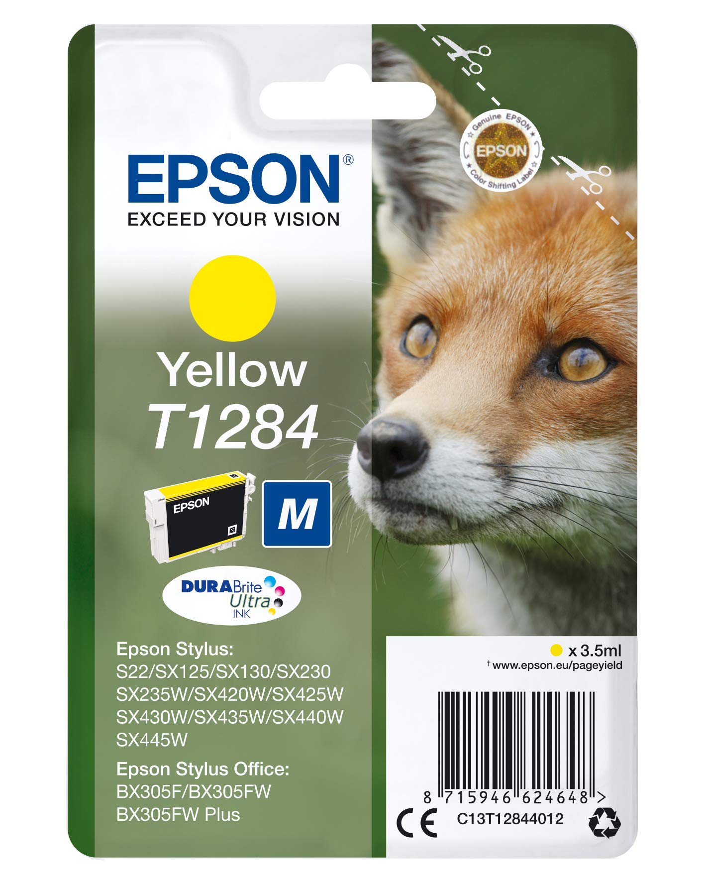 EPSON "Fox" Ink Cartridge for Stylus SX445W Series - Yellow