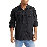 TACVASEN Fishing Shirt for Men, Long Sleeve Shirt Quick Dry Fit, Tactical Shirt Button Up, Work Shirt Lightweight Safari