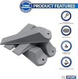XFORT 5 Pack Heavy Duty Rubber Door Wedge Non-Slip Stopper Grey Home Office view 2