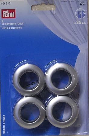 8 Vorhangosen Click 25 Mm Silber Matt Amazon De Kuche Haushalt