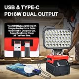 FYJUL Cordless LED Work Light for Milwaukee M18 18V Battery 48W 5400LM view 3