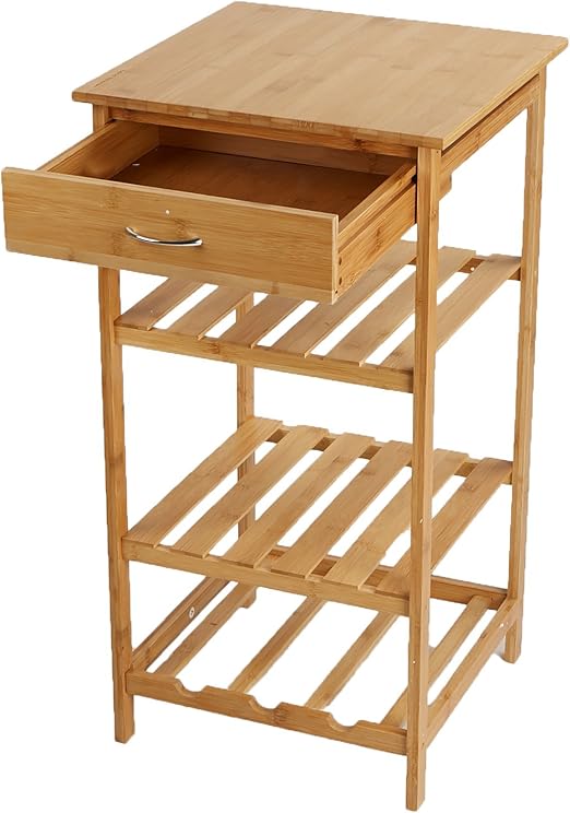 Amazon Com Mind Reader 3ktrollbm Brn 4 Tier Kitchen Island