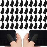 Jiuguva 120 Pcs Finger Sleeve for Gaming Anti Sweat Game Controller Thumb Sleeve Breathable Finger Covers Touchscreen Gaming Gloves for Mobile Phone Game, 4 Designs(Black)