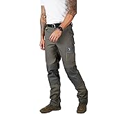 Ellobird Men's Cargo Construction Flex Work Pant for Men Double Knee Reinforcement Stretch Elastic Waistband Tactical Pants