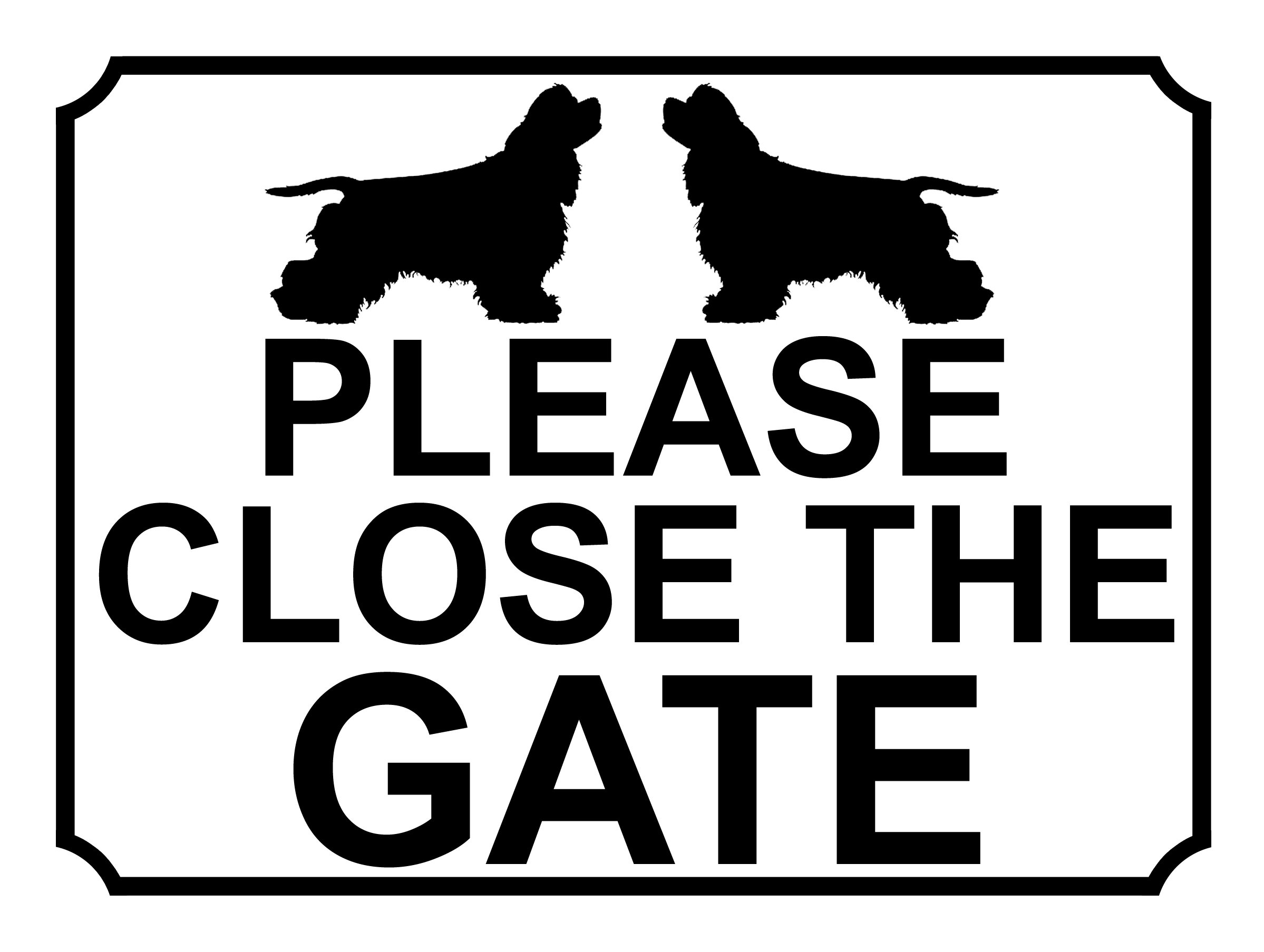 SHAWPRINT PLEASE CLOSE THE GATE DOG THEME METAL SIGN 200MM X 150MM (500H1)