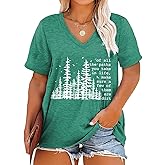 Plus Size T Shirt for Women Vintage Adventure Awaits Tshirt Hiking Shirts Mountain Graphic Tees Short Sleeve Tops