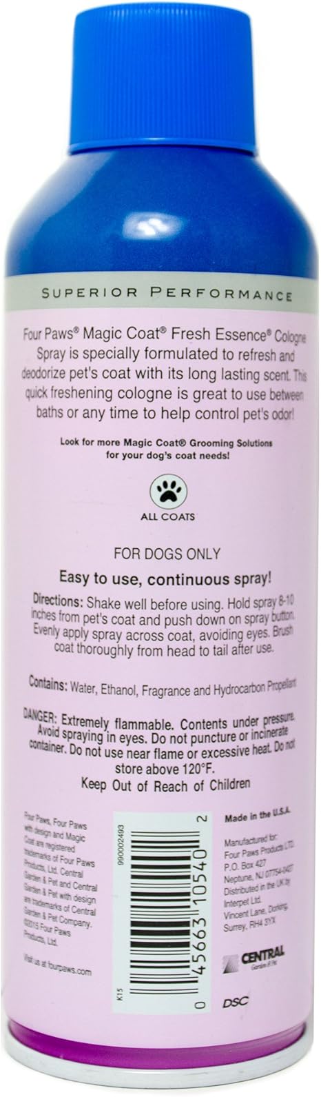 Pet Colognes Amazon Com Four Paws Magic Coat Dog Cologne Spray