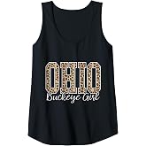 Womens Leopard Print Buckeye Girl Ohio Home Buckeye State Tank Top