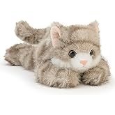 ZUXUCUVU Plush Cat Soft Tabby Stuffed Animal Toys Mini Kitten Pocket-Size Dolls 8 Inches (Grey)