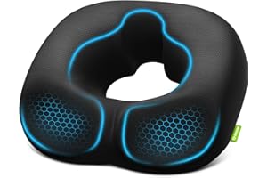 AUVON Sensitive Care Donut Pillow Seat Cushion for Hemorrhoids & Post-Surgery, Sciatica Relief, Donut Chair Cushions with Sloped Design for Thigh Pressure Relief, Memory Foam Lifting Cushions