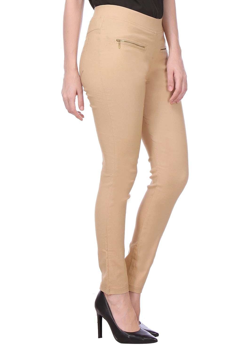 deewa cotton solid jeggings for women