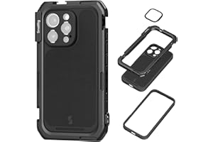 SmallRig Mobile Video Cage for iPhone 16 Pro Max, Phone Cage with Phone Case with T-Mount Lens Backplate, Support for MagSafe