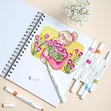 Ohuhu 64 Colors Water-Based Dual Tip Markers Chisel Brush Pens view 8