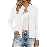 LILLUSORY Womens Zip Up Cardigan Sweaters Crew Neck Trendy Jackets Long Sleeve Outfits Fall Fashion 2025 Winter Clothing