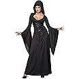 Hooded Black Lace Up Robe Costume