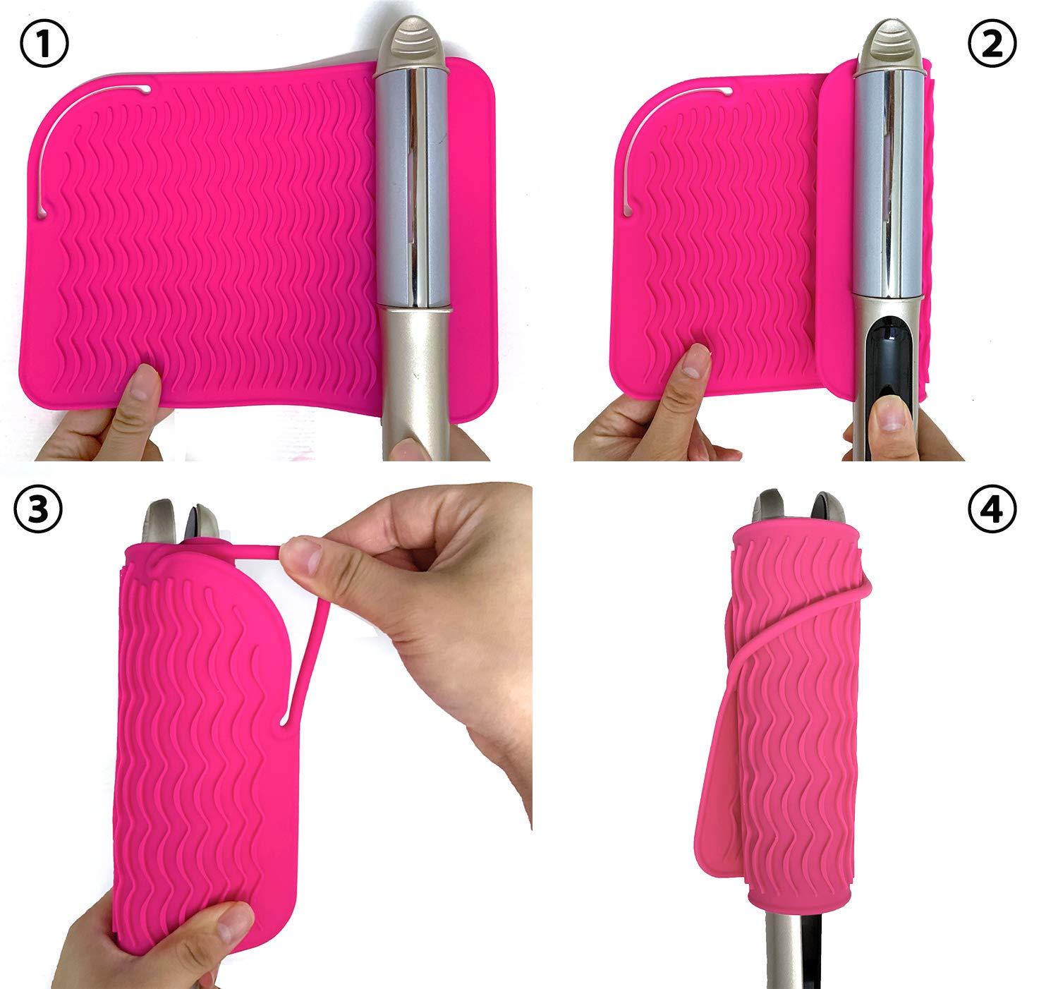 Heat Resistant Mat for Curling Irons, Hair Straightener, Flat Irons and Hair Styling Tools 9" x 6.5", Food Grade Silicone, Pink: Beauty