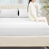 My Home Store 100% Egyptian Cotton Fitted Sheet 300TC White Double view 2