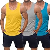 KAWATA Men's 3 Pack Workout Tank Top Quick Dry Gym Muscle Tees Fitness Bodybuilding Sleeveless T Shirts