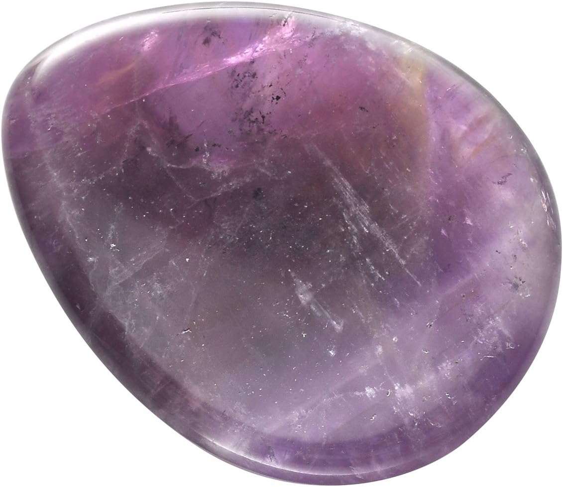JSDDE Natural Healing Crystal Thumb Worry Stone - Smooth Pocket Palm Gemstone, Anxiety Stress Relieve (Amethyst) - Image 4
