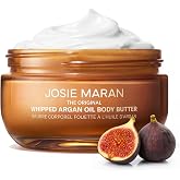 Josie Maran Bohemian Fig Whipped Argan Oil Body Butter, Refill, 13.5 fl oz | Skin-Firming Body Cream, Shea &amp; Avocado-Infused, Essential Fatty Acids, Radiance-Boosting, Self-Care Moisturizer for Dry Skin
