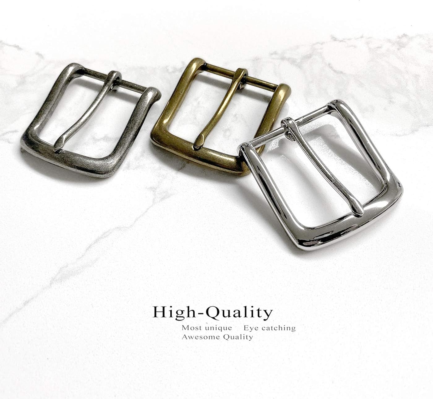 Simple Metal Buckle Single Prong Square Belt Buckle Width 1 1/2" (38 Mm) (Ant. Silver): Clothing