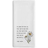 Tsunerrorami Inspirational Kitchen Hand Towel, Hostess Gift for Women, Christian Quote Waffle Weave Towel, Faith Decor Accent for Kitchen or Bathroom