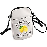 HOLLP Positano Italy Gift Positano Delicious Italian Lemons Fresh Crossbody Bag Italy Travel Gift Amalfi Coast Crossbody Bag