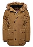 Superdry Mens Everest Parka Coat, Slim Fit Camel