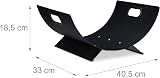 Relaxdays Metal Firewood Holder Large Modern Indoor Log Storage Rack Black view 4