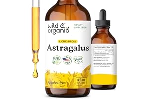Wild & Organic Astragalus Tincture - Immune Support Supplement w/Astragalus Root Extract - Vegan Tincture for Immunity - Sugar & Alcohol-Free Drops - 4 fl oz