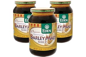 Eden Traditional Organic Barley Malt Syrup, Non-GMO, USA grown and made, Non-Dyastatic, 20 oz Glass Jar (3-Pack)