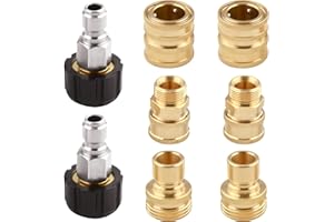 ENNSOO 8 Packs Pressure Washer Adapter Set, Connect Disconnect Kit with M22 Swivel to 3/8'' Quick Connect & 3/4" to Quick Release, Quick Connect Hose Fittings for Garden Hoses